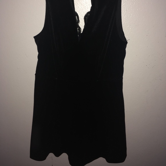 Dresses & Skirts - Black Velvet Romper